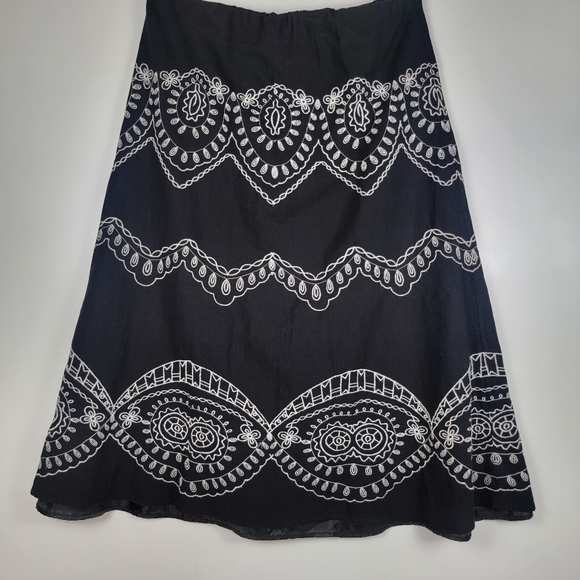 Sara Isabella Embroidered Linen Blend Full Length Skirt, Lined, EUC, size Large - Picture 1 of 5
